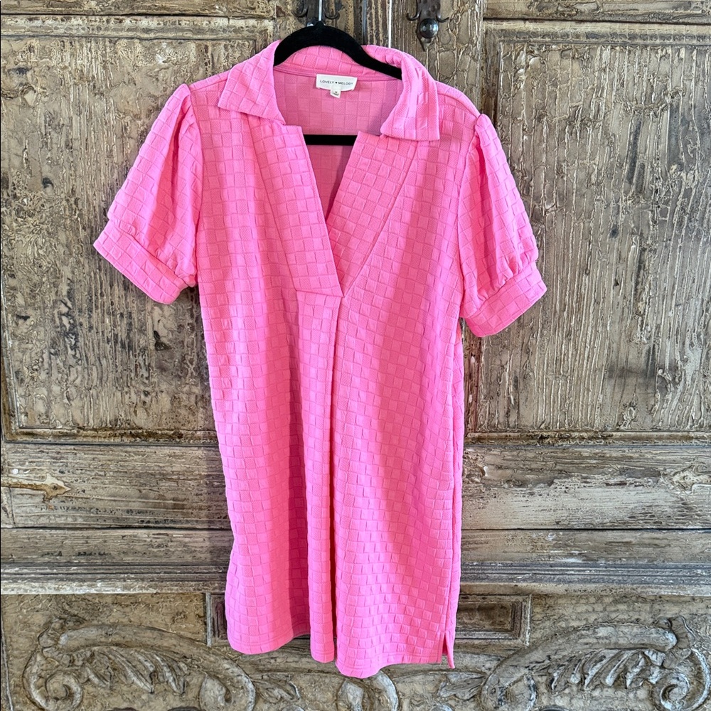 Pink Textured Women's Dress